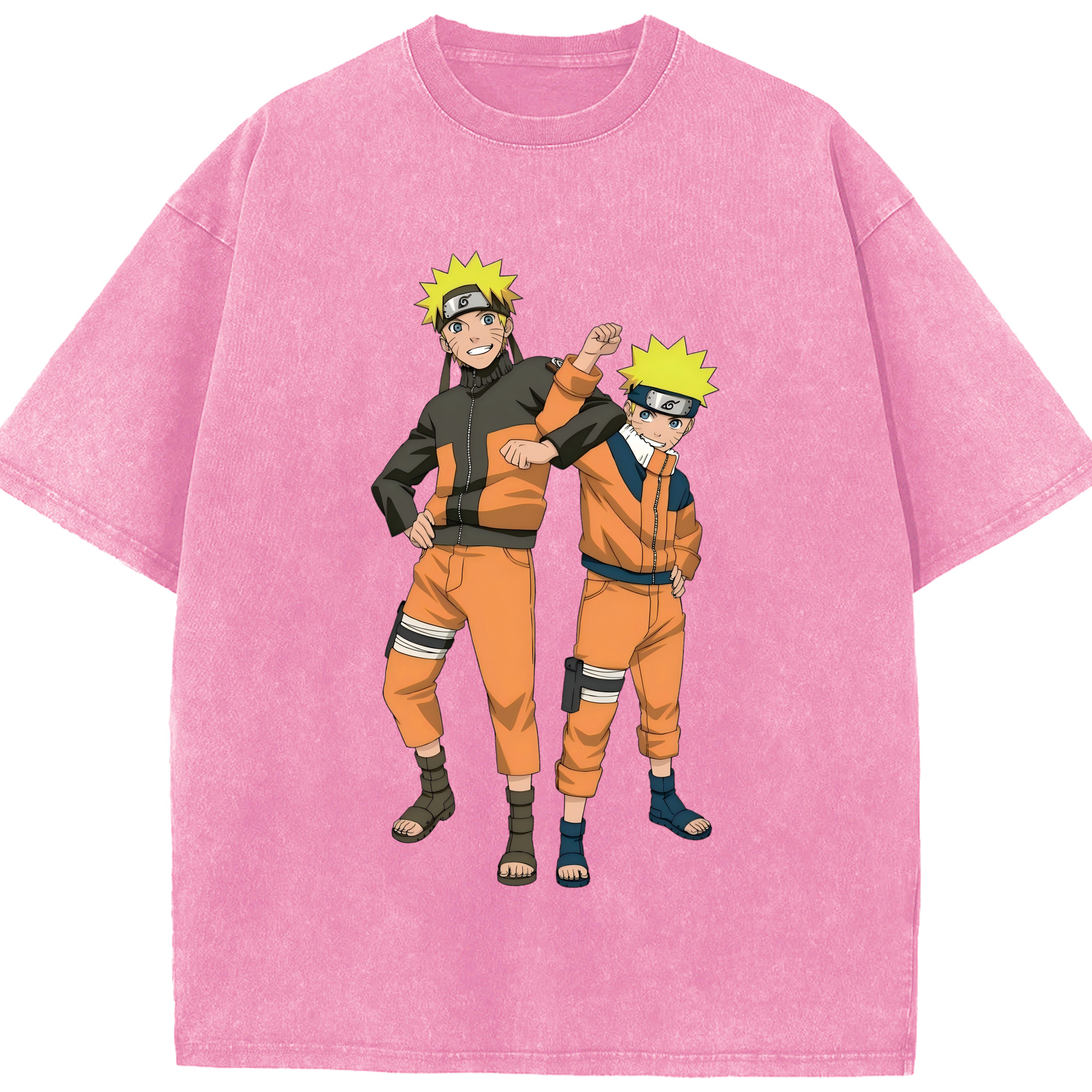 （画像用） NARUTO -ナルト- うずまき ナルト Uzumaki Naruto 綿100% ヴィンテージ風 半袖Tシャツ（フロントプリント）
